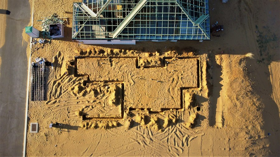 Cimientos de una casa en construcción vistos desde arriba
